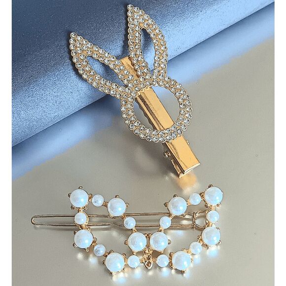 2/$21 Ladies 2 Piece Bunny Hair Clip Accessory - Picture 1 of 11